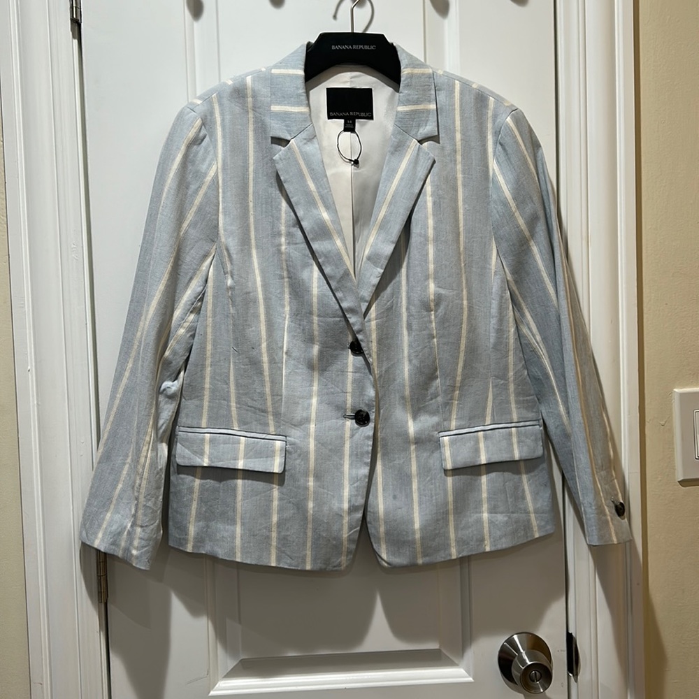 Banana Republic / US 14 / White & Baby Blue